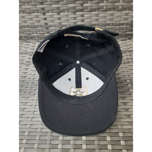 US Army Black Hat Cap Embroidered Star Gold Trimmed Logo Adjustable Hat Cap - Picture 6 of 7
